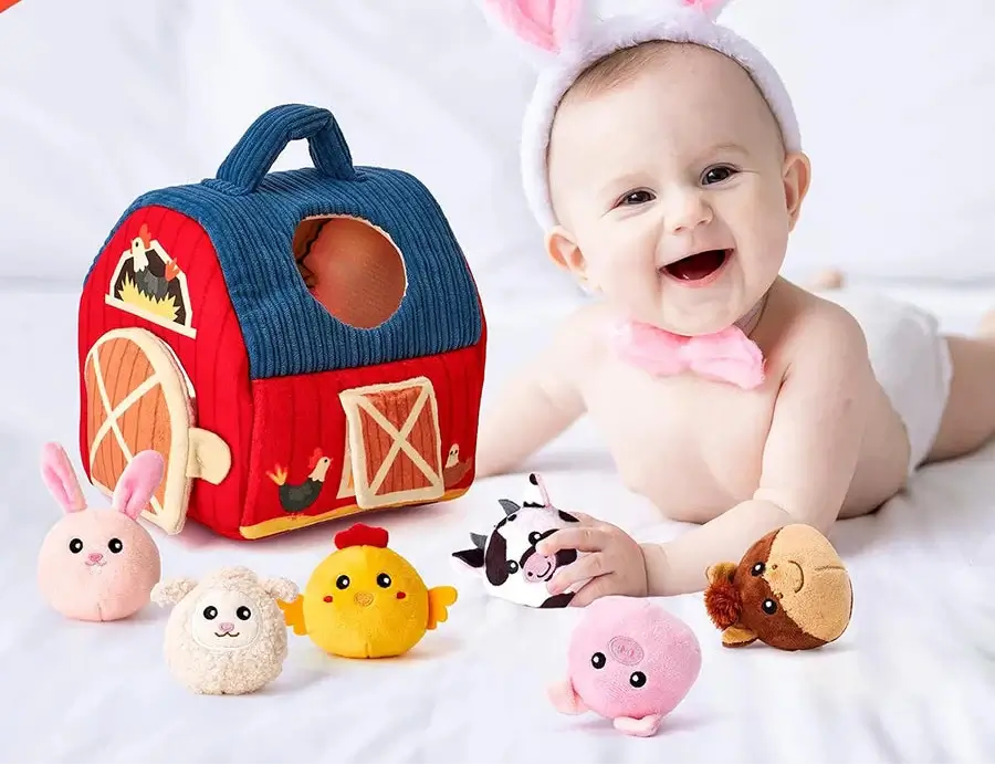 Peluche la ferme des animaux éveil bébé - Monde à maman
