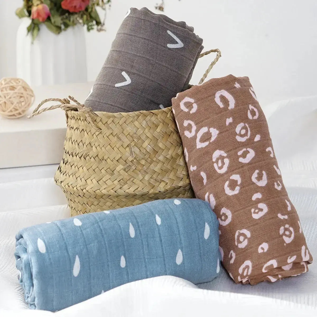 Couverture de bébé en mousseline de coton et bambou - Monde à maman