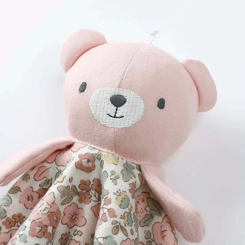 Doudou bébé rose fleuris - Monde à maman