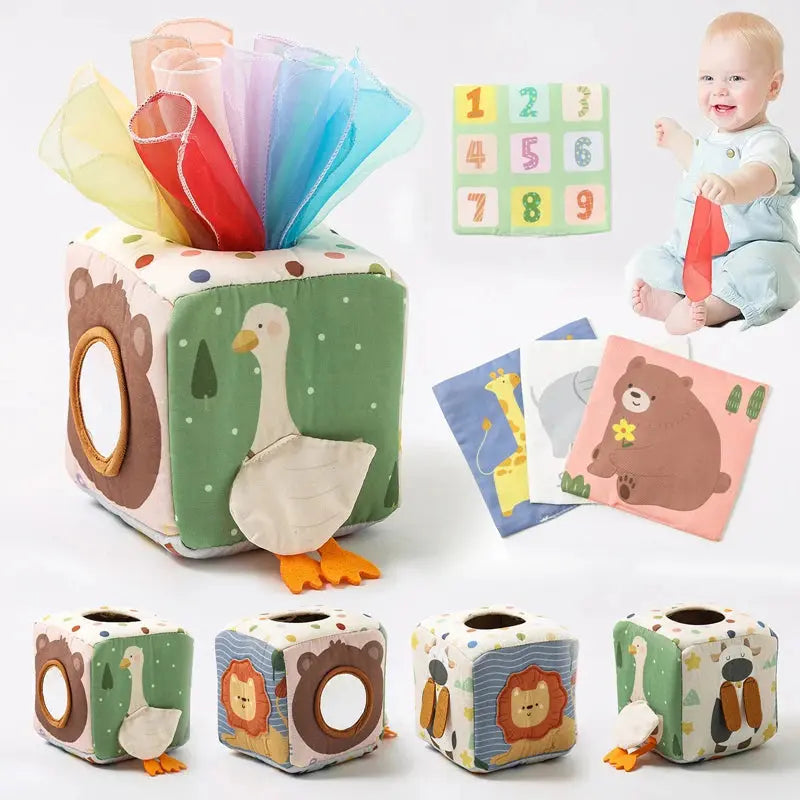 Jouet - MontessoriToys™ - Boite a mouchoirs - Monde à maman