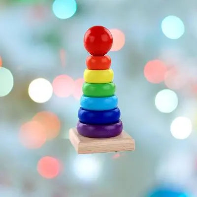Jouet en Bois - WoodenToys™ - Tour arc-en-ciel - Monde à maman