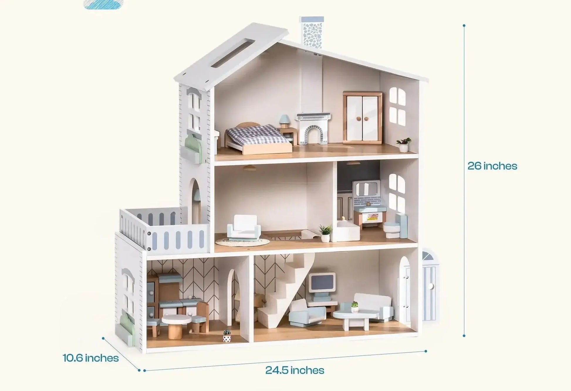 Maison de poupée en bois - Monde à maman