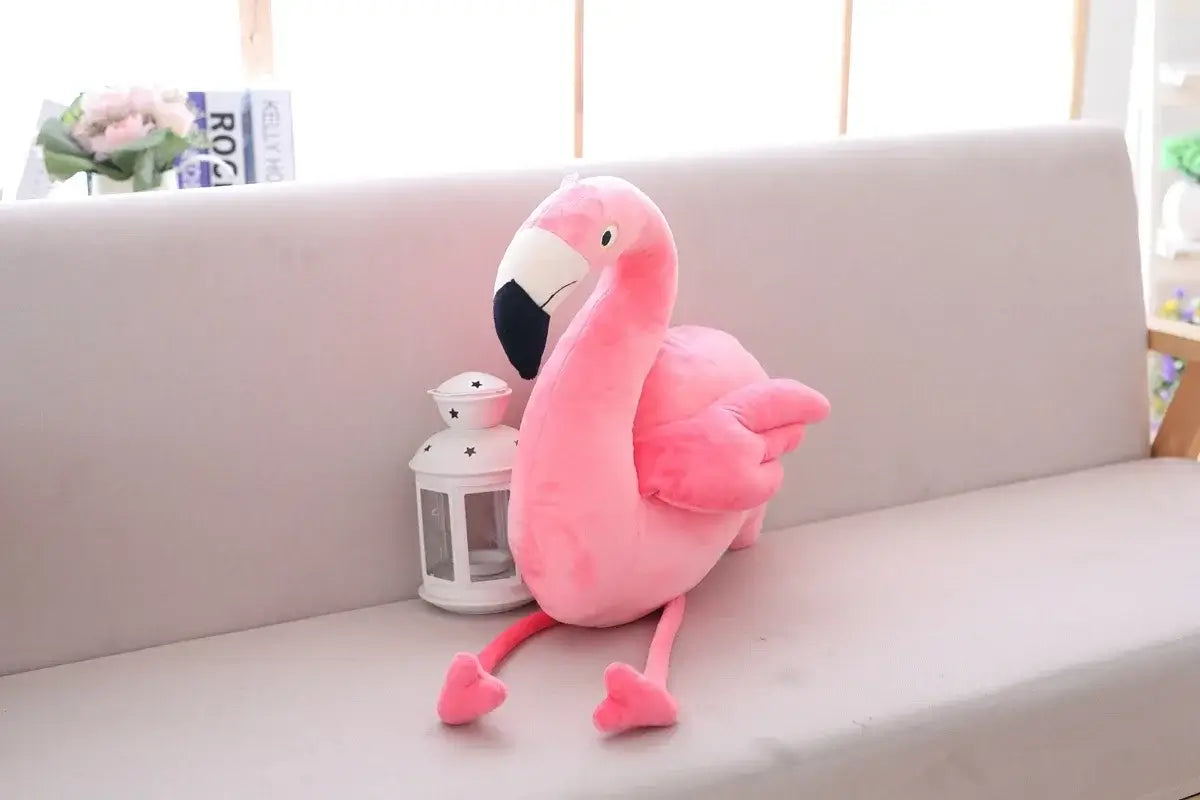Peluche flamant rose tissu doux sécurisé – Monde à maman