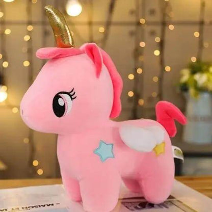Peluche licorne rose pastel doudou câlin - Monde à maman