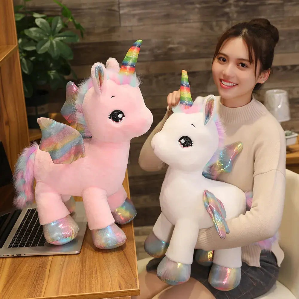 Peluche licorne colorée vue de face – Monde à maman