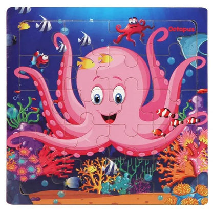 puzzle en bois Pieuvre - Monde à maman