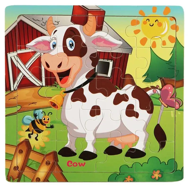 Puzzle en bois vache - Monde à maman