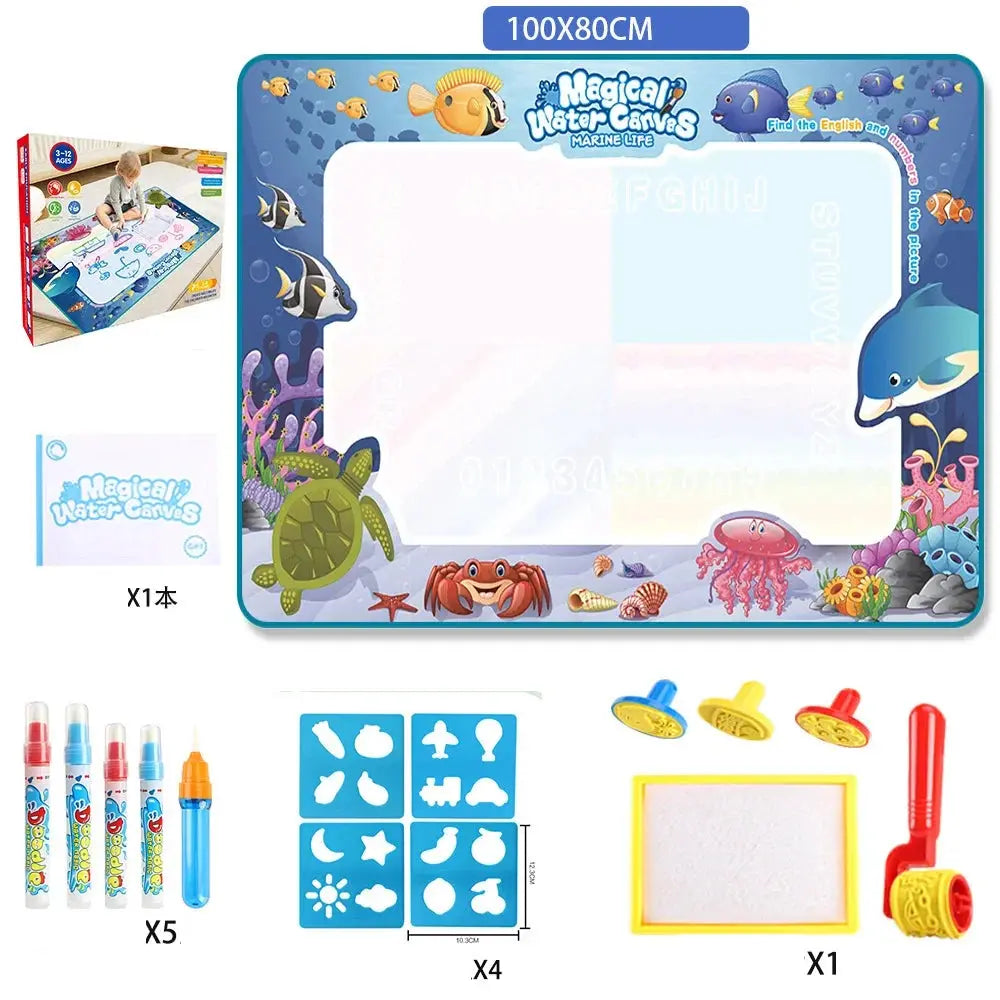Tapis de coloriage - Doodle - avec stylos magiques - Monde à maman
