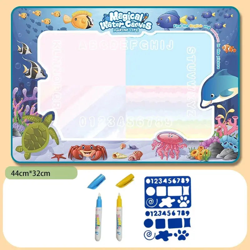 Tapis de coloriage - Doodle - avec stylos magiques - Monde à maman