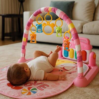 Tapis d'éveil bébé activités sensorielles colorées – Monde à maman