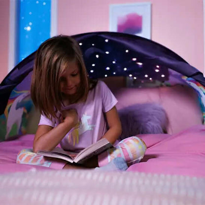 Tente enfant lit féerique avec ciel étoilé LED | DreamNight Monde à maman