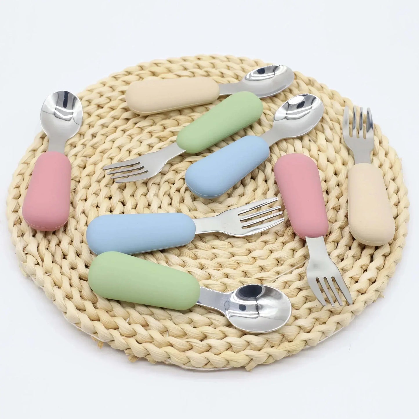 Ustensiles en silicone pour enfants - Monde à maman