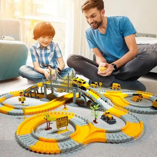 Circuit voiture enfant chantier - Monde à maman