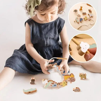 Jouet d'enfilage en bois - Monde à maman