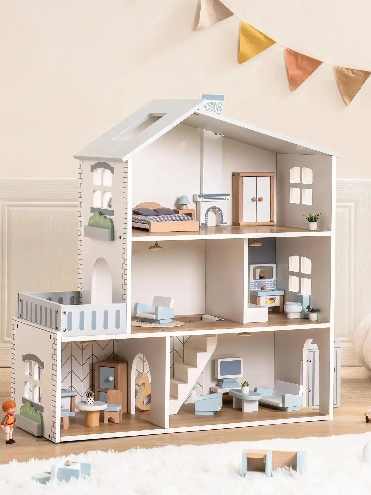 Maison de poupée avec meubles - Monde à maman