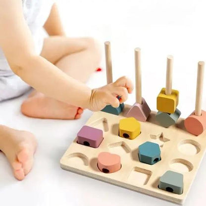 Puzzle en bois coloré - Monde à maman