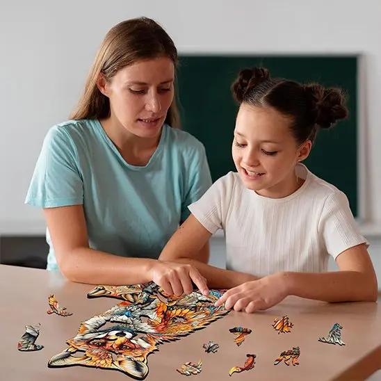 Puzzle pour enfant en bois - Monde à maman