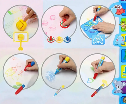 Tapis de coloriage - Doodle - avec stylos magiques - Monde à maman