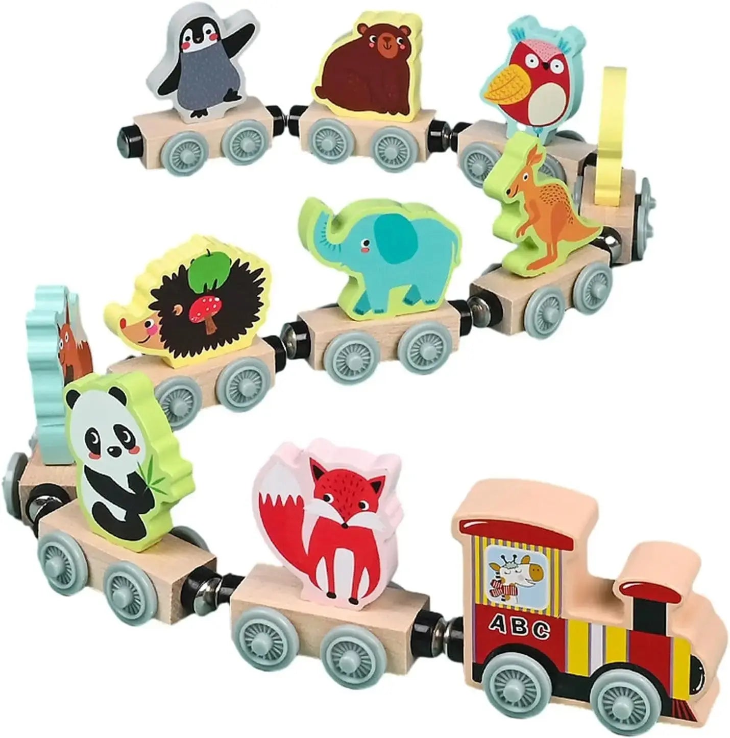 Train magnétique en bois - Monde à maman