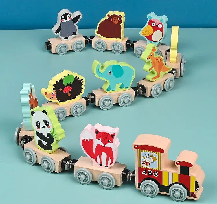 Train magnétique en bois - Monde à maman