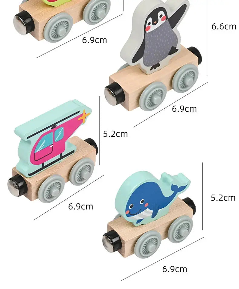 Train magnétique en bois - Monde à maman