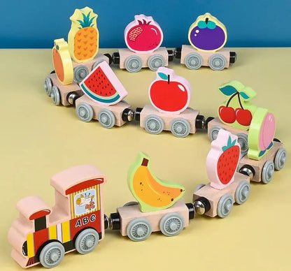 Train magnétique en bois - Monde à maman